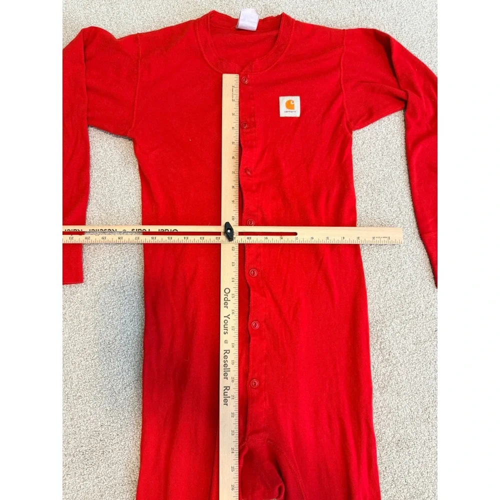 Carhartt Mens Medium Red Cotton Thermal Union Suit USA Made Vintage 8211
